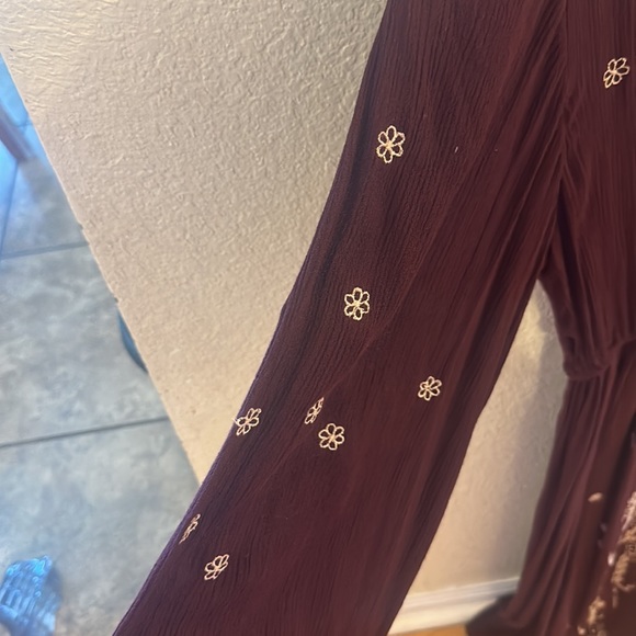 Fall Dress. Sweet Magnolia Dress. L. Long sleeves. Burgundy. New with tags. - Picture 4 of 6